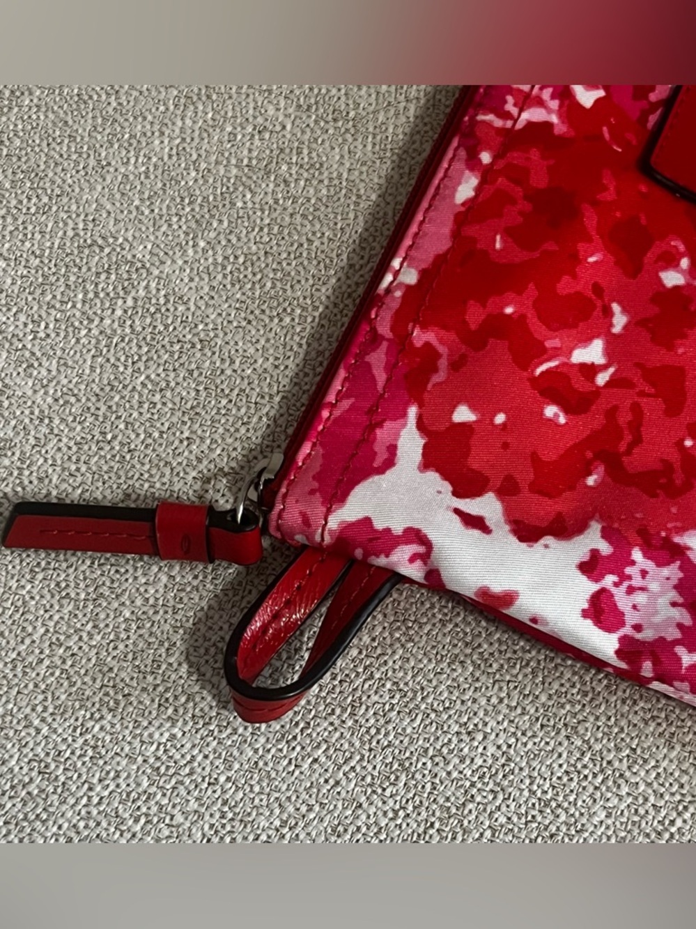 Coach Red Pink Abstract Print Tote Insert - Picture 4 of 8